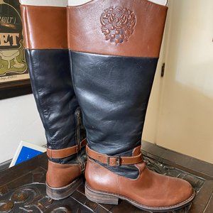 Vince Camuto Black/Tan Riding Boots - 8.5